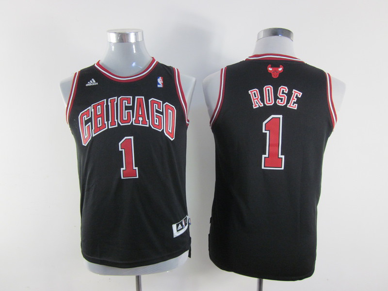 derrick rose chicago bulls jersey black