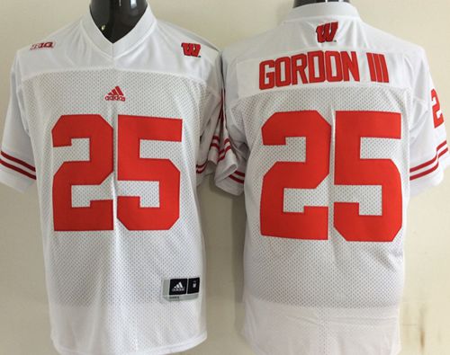 Badgers #25 Melvin Gordon III White Stitched NCAA Jersey