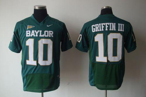 Bears #10 Robert Griffin III Green Stitched NCAA Jersey