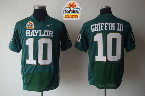 Bears #10 Robert Griffin III Green 2014 Fiesta Bowl Patch Stitched NCAA Jersey
