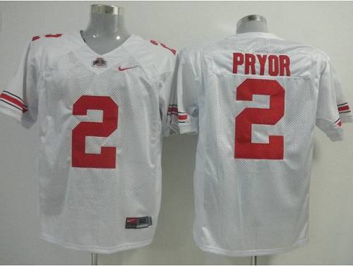 Buckeyes #2 Terrelle Pryor White Stitched NCAA Jersey