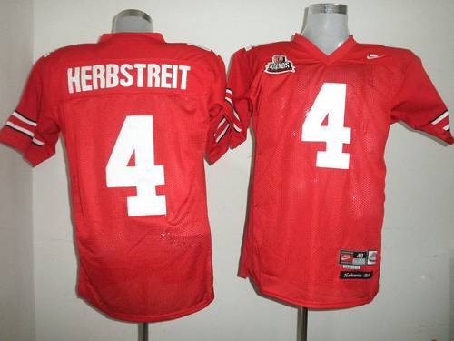Buckeyes #4 Kirk Herbstreit Red Stitched NCAA Jersey
