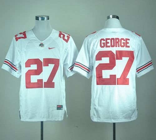 Buckeyes #27 Eddie George White Stitched NCAA Jersey