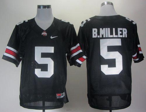 Buckeyes #5 Braxton Miller Black Stitched NCAA Jersey