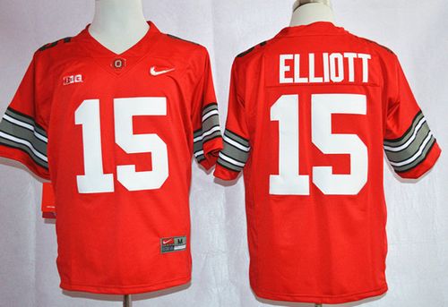 Buckeyes #15 Ezekiel Elliott Red Sugar Bowl Special Event Stitched NCAA Jersey