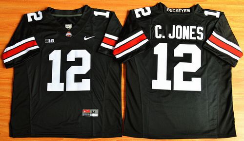 Buckeyes #12 Cardale Jones Black Limited Stitched NCAA Jersey