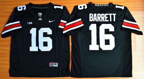 Buckeyes #16 J. T. Barrett Black Limited Stitched NCAA Jersey