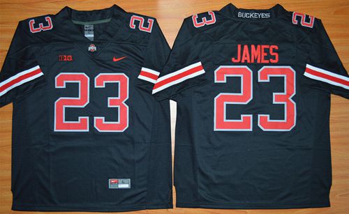Buckeyes #23 Lebron James Black(Red No.) Limited Stitched NCAA Jersey