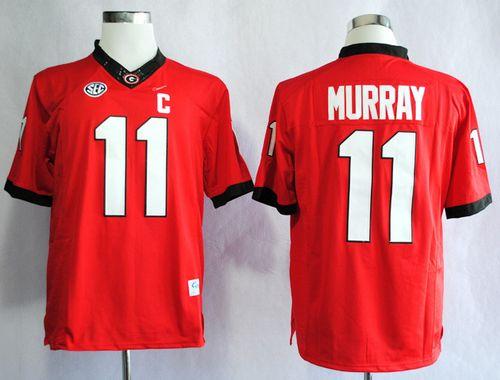 Bulldogs #11 Aaron Murray Red Stitched NCAA Jersey