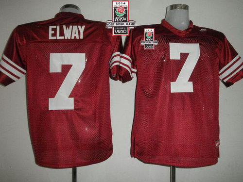 Cardinal #7 John Elway Red 2014 Rose Bowl Patch Stitched NCAA Jersey