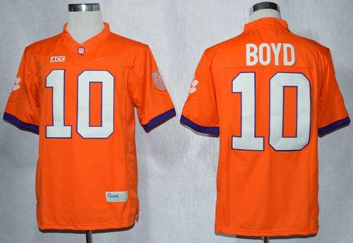 Tigers #10 Tajh Boyd Orange Limited Stitched NCAA Jersey