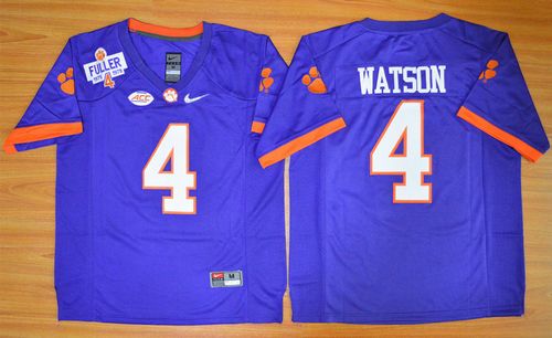 Tigers #4 Deshaun Watson Purple 2016 National Championship Stitched NCAA Jersey