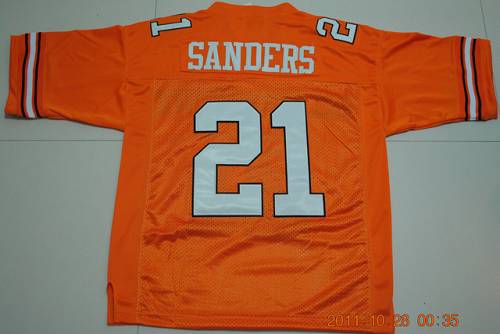 Cowboys #21 Barry Sanders Orange Throwback Stitched NCAA Jersey