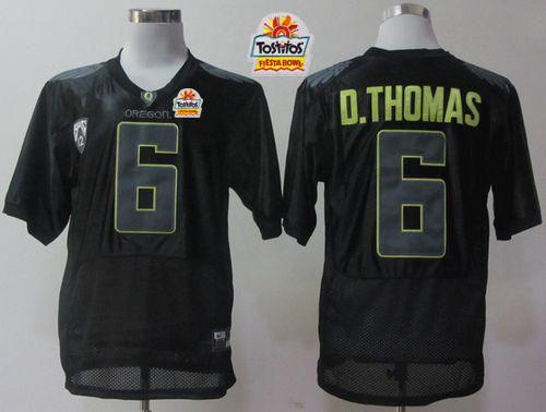 Ducks #6 De'Anthony Thomas Black Pro Combat Pac 12 Tostitos Fiesta Bowl Stitched NCAA Jersey