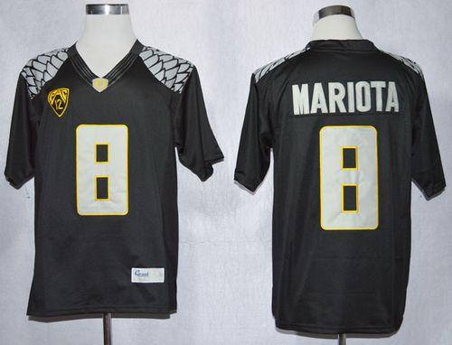 Ducks #8 Marcus Mariota Black Limited Stitched NCAA Jersey