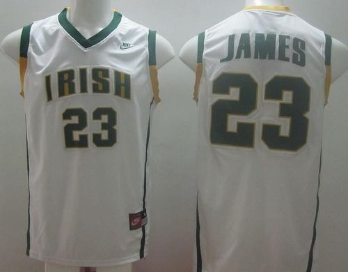 Fighting Irish #23 Lebron James White Basketball Stitched NCAA Jersey