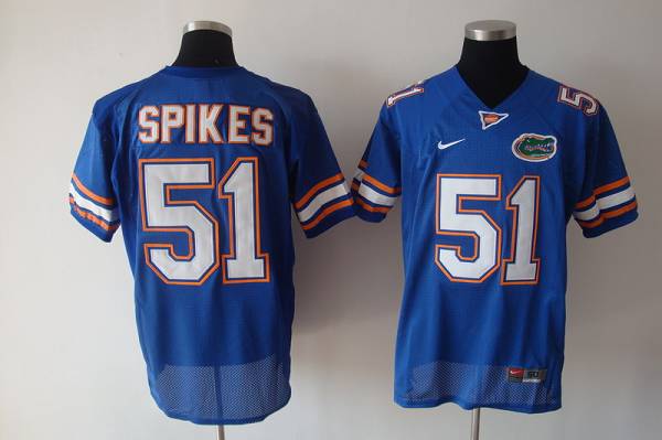 Gators #51 Brandon Spikes Blue Stitched NCAA Jersey