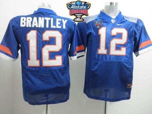Gators #12 John Brantley Blue Allstate Sugar Bowl Stitched NCAA Jersey