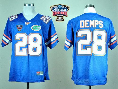 Gators #28 Jeff Demps Blue Allstate Sugar Bowl Stitched NCAA Jersey