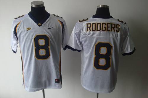 Golden Bears #8 Rodgers White Stitched NCAA Jersey