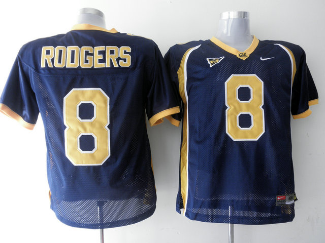 Golden Bears #8 Aaron Rodgers Blue Stitched NCAA Jersey