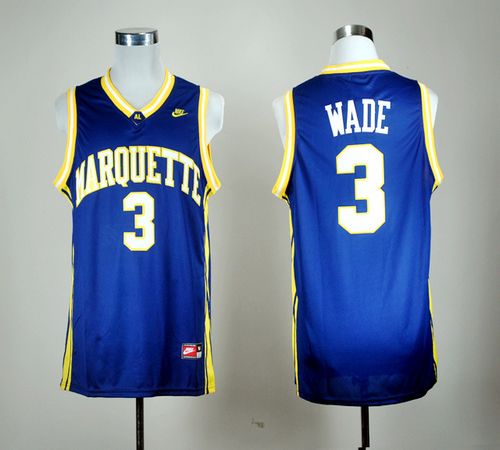 Golden Eagles #3 Dwyane Wade Blue Basketball Stitched NCAA Jersey