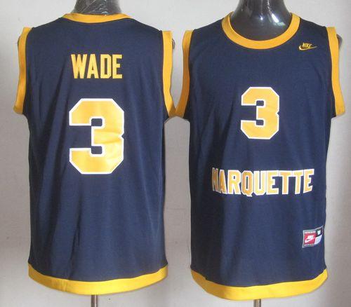 Golden Eagles #3 Dwyane Wade Navy Blue Basketball Stitched NCAA Jersey