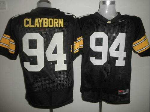 Hawkeyes #94 Adrian Clayborn Black Stitched NCAA Jersey