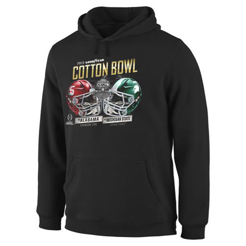 Alabama Crimson Tide vs.Michigan State Spartans College Football Playoffs 2015 Cotton Bowl Dueling Tackle Pullover Hoodie Black