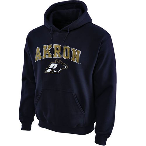 Akron Zips Midsize Arch Pullover Hoodie Navy Blue