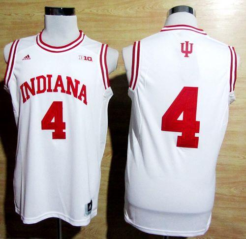 Hoosiers #4 Victor Oladipo White Big 10 Patch Basketball Stitched NCAA Jersey