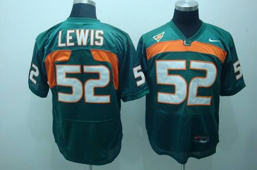Hurricanes #52 Ray Lewis Green Stitched NCAA Jerseys