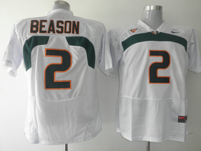Hurricanes #2 Jon Beason White Stitched NCAA Jerseys