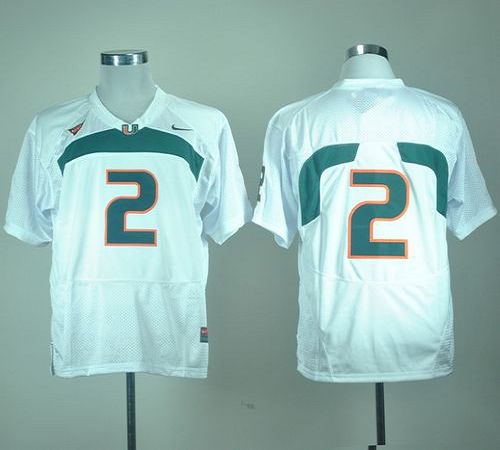 Hurricanes #2 White Stitched NCAA Jerseys