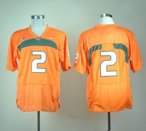Hurricanes #2 Orange Stitched NCAA Jerseys
