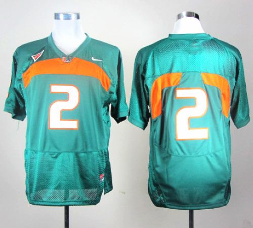 Hurricanes #2 Green Stitched NCAA Jerseys