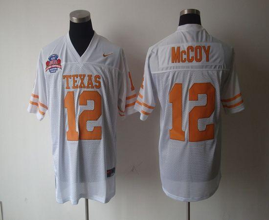 Longhorns #12 Colt McCoy White Stitched NCAA Jersey