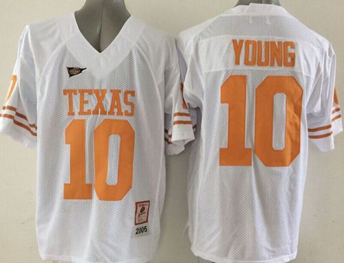 Longhorns #10 Vince Young White Stitched NCAA Jersey