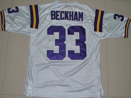 LSU Tigers #33 Odell Beckham White Stitched NCAA Jersey