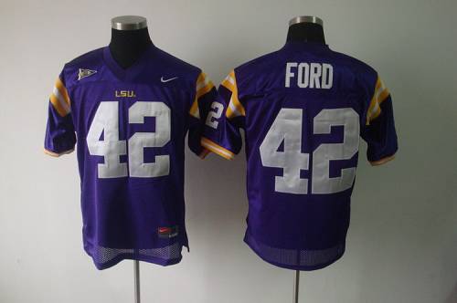 LSU Tigers #42 Michael Ford Purple Stitched NCAA Jersey