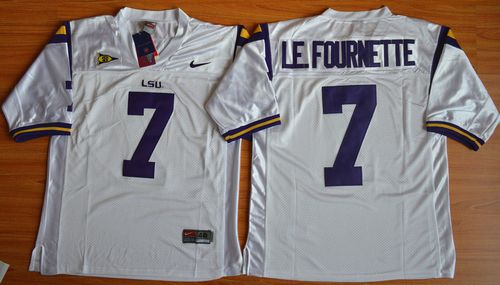 LSU Tigers #7 Leonard Fournette White Stitched NCAA Jersey