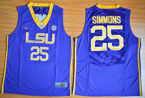 LSU Tigers #25 Ben Simmons Purple Basketball Stitched NCAA Jersey
