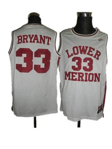 Merion #33 Kobe Bryant White Basketball Stitched NCAA Jersey