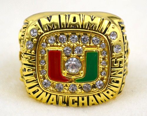 NCAA Miami Hurricanes World Champions Gold Ring_1