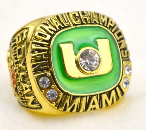NCAA Miami Hurricanes World Champions Gold Ring_2