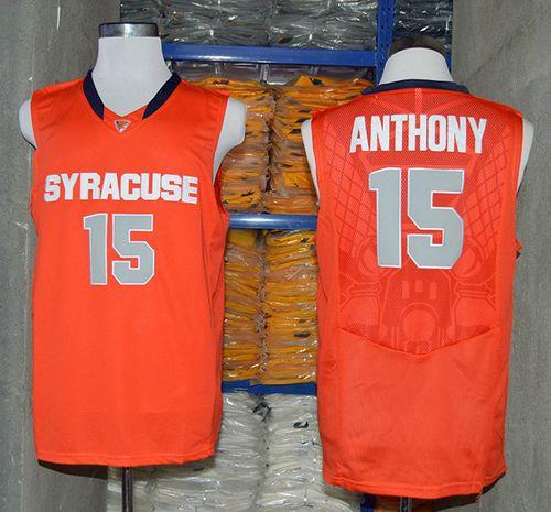 Orange #15 Carmelo Anthony Orange Basketball Stitched NCAA Jersey