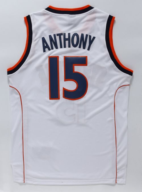 Orange #15 Carmelo Anthnoy White Basketball Stitched NCAA Jersey