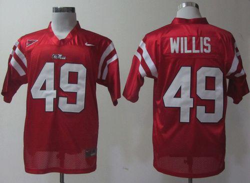 Rebels #49 Patrick Willis Red Stitched NCAA Jersey