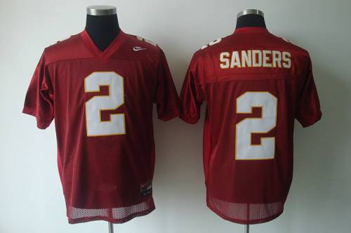 Seminoles #2 Deion Sanders Red Stitched NCAA Jersey