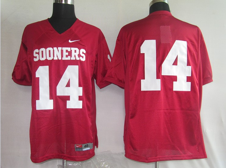 Sooners #14 Sam Bradford Red Stitched NCAA Jersey